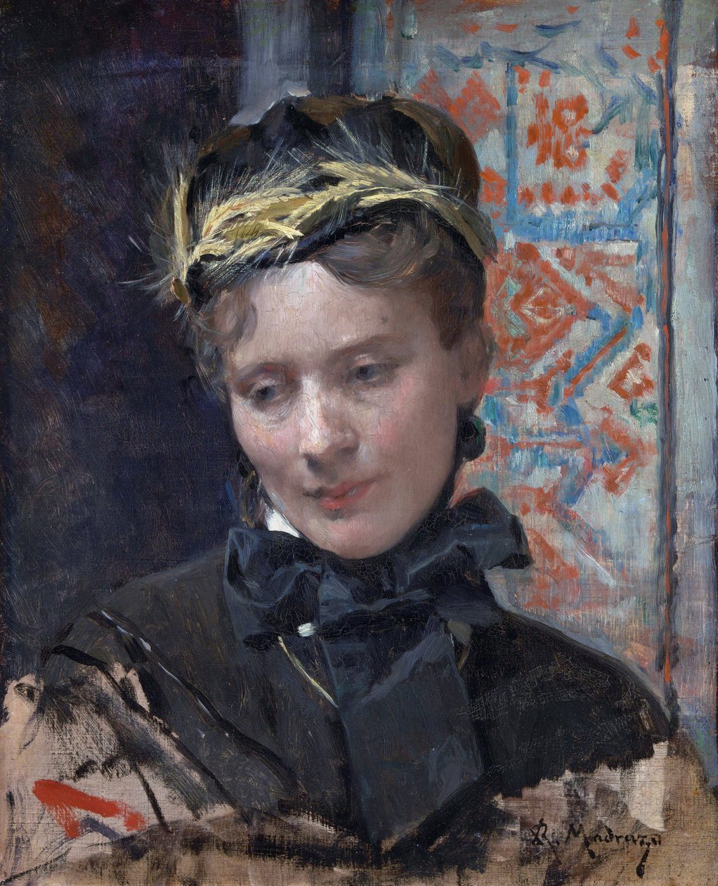 Portrait of a Lady - Målning av Raimundo de Madrazo y Garreta (1841-1920), Olja på duk 1885-1896 - National Gallery, London 49,5x40 av Raimundo de Madrazo y Garreta