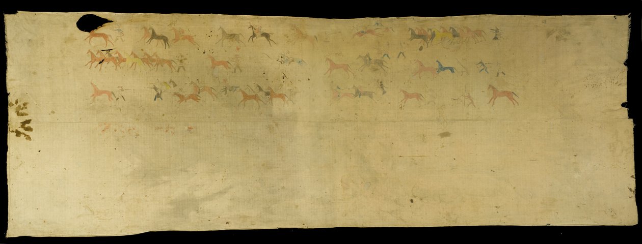 Krigsark, 1850-89 (bomull, pigment, krita och penna) av Rain in the Face Rain in the Face