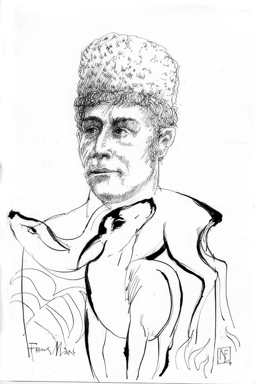 Franz Marc / teckning av Rainer Ehrt av Rainer Ehrt