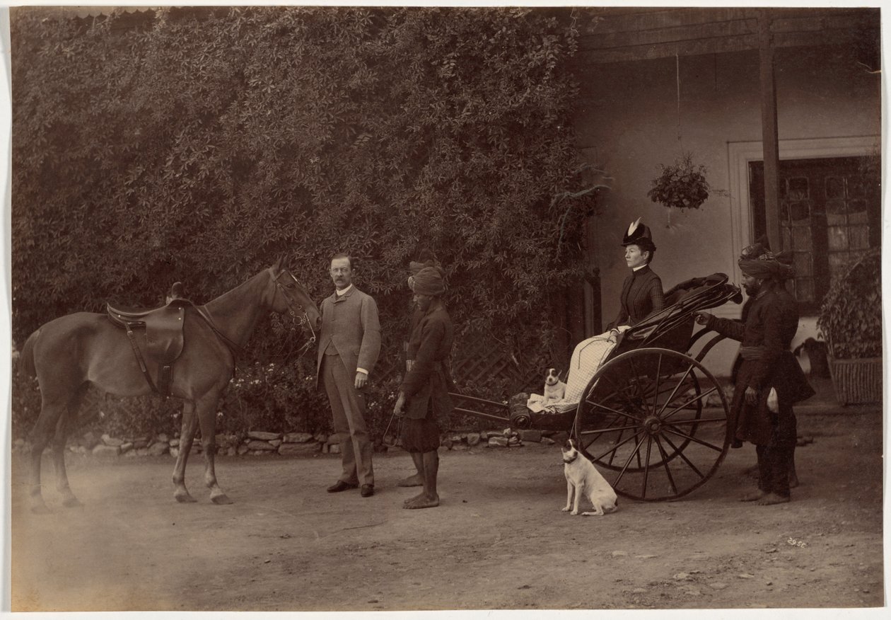 Överste H. R. Thuillier och hans hustru Emmeline Williams Thuillier, Shimla av Raja Deen Dayal