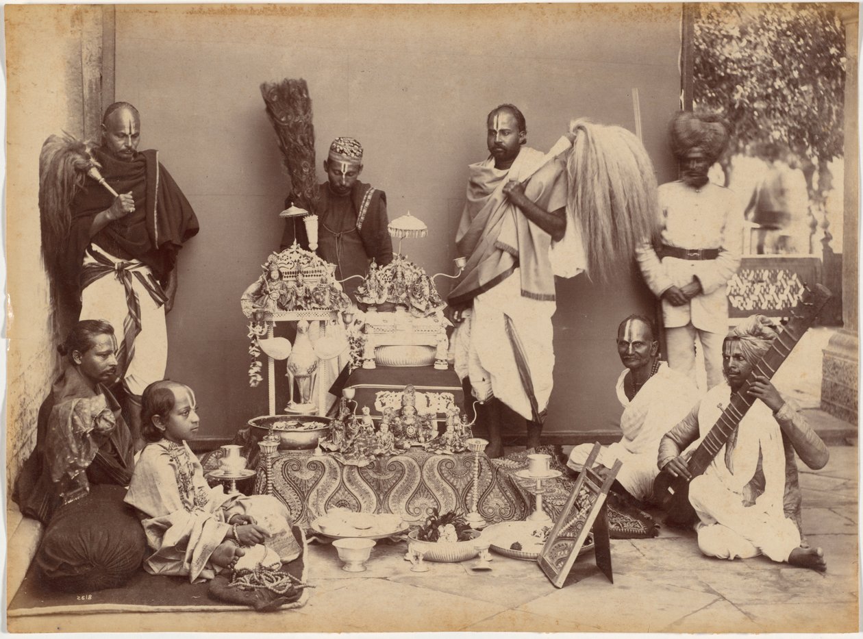 Maharajan av Rewa i bön av Raja Deen Dayal