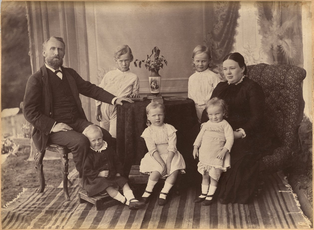 Herr Robert Holtz och familj (verso) av Raja Deen Dayal