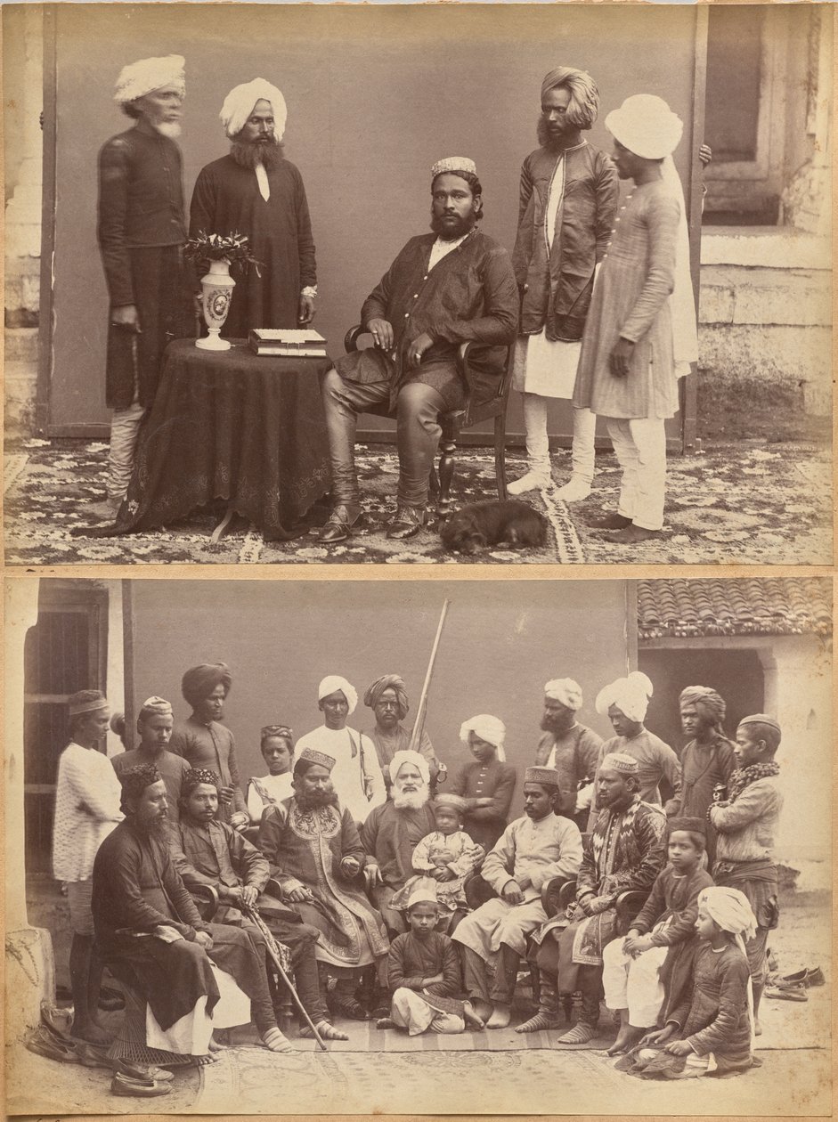 Ramkishore Singh, Rewa (recto, upptill); familjen Mowhri Rahman Alli Khan, Rewa (recto, nedtill) av Raja Deen Dayal