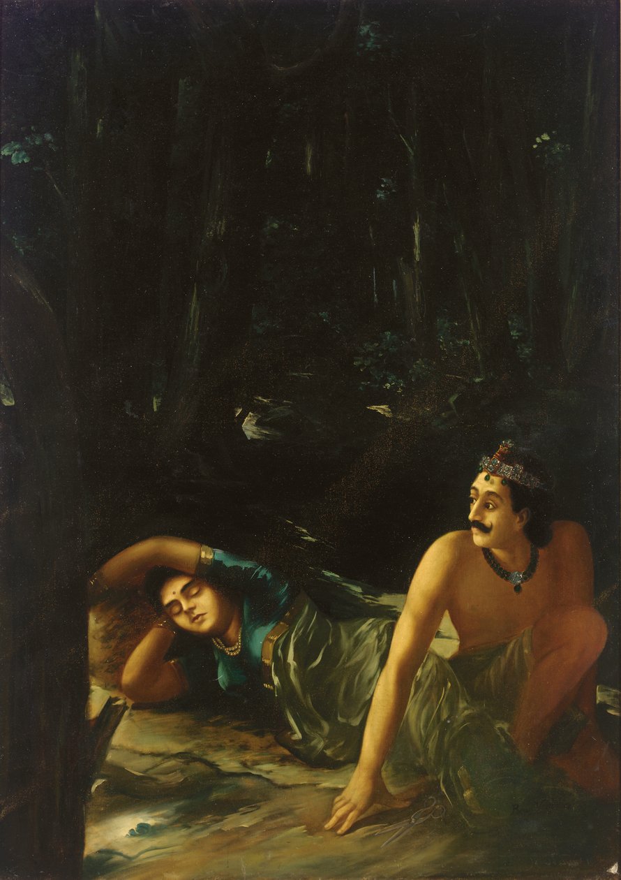 Nala och Damayanti av Raja Ravi Varma