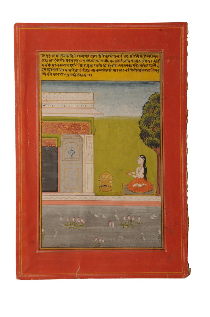 Ragamala miniatyrmålning, Rajasthan förmodligen Bundi, tidigt 1800-tal av Rajasthani School