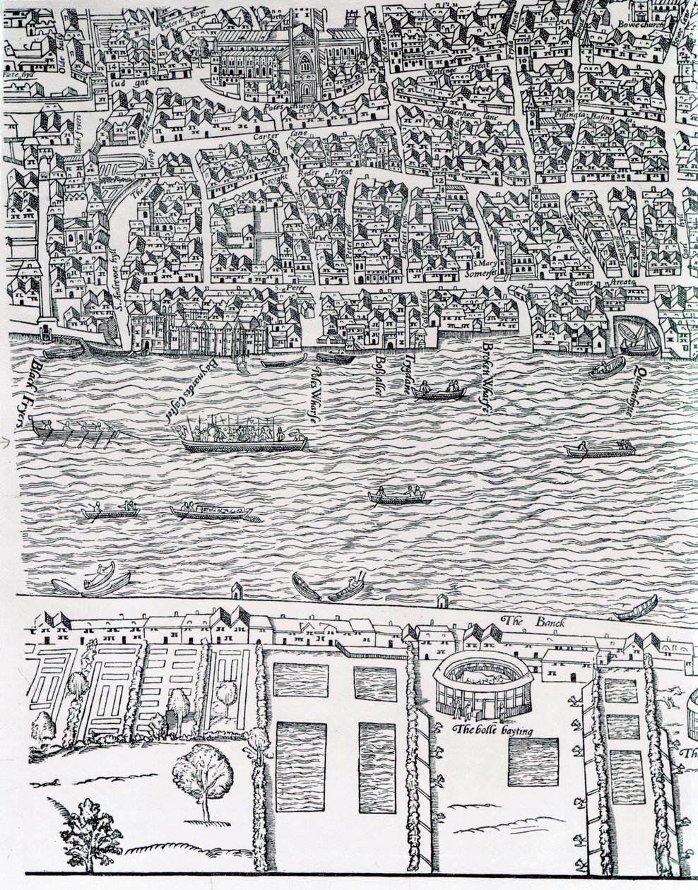 Plan över London, c.1560-70 av Ralph Agas