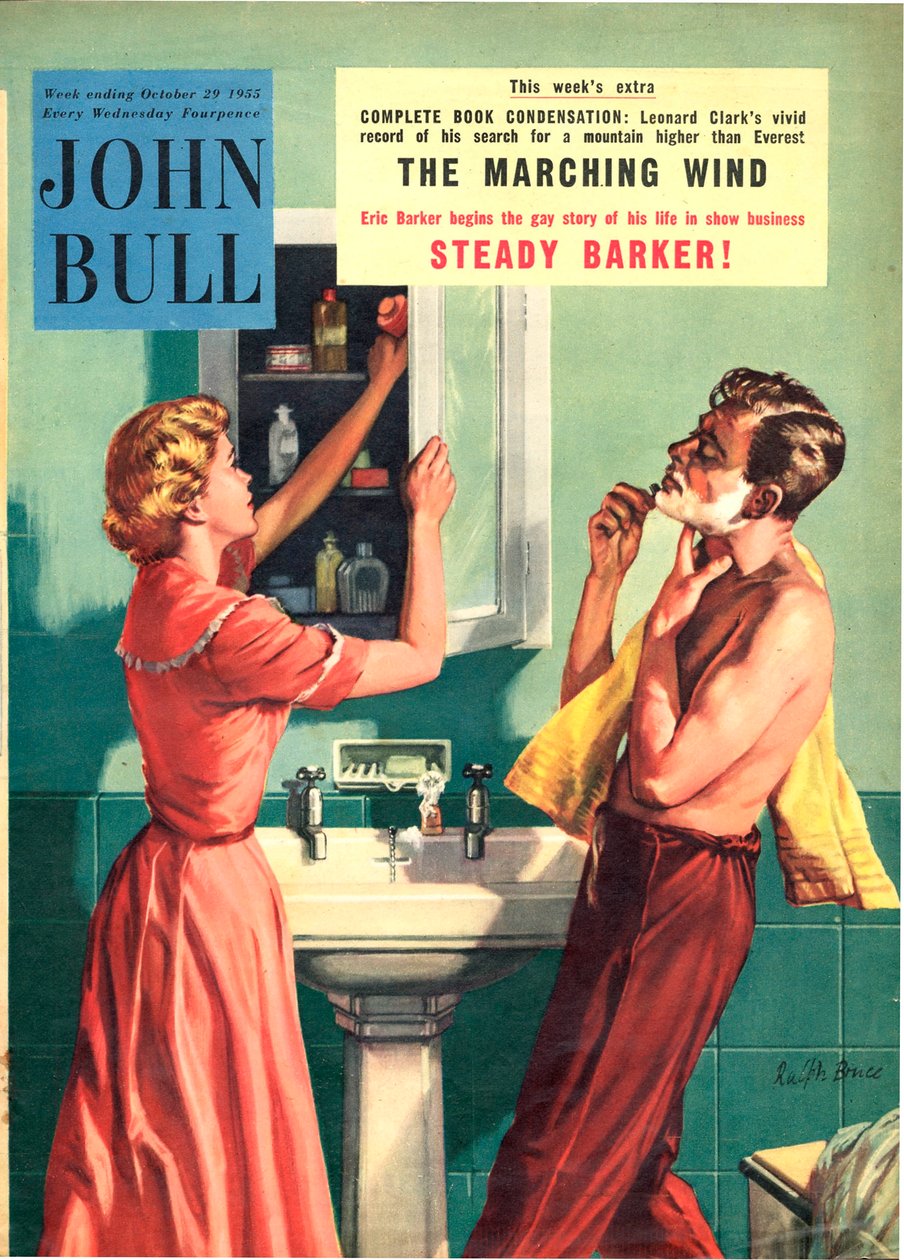 Framsidan av "John Bull", oktober 1955 (färglitografi) av Ralph Bruce