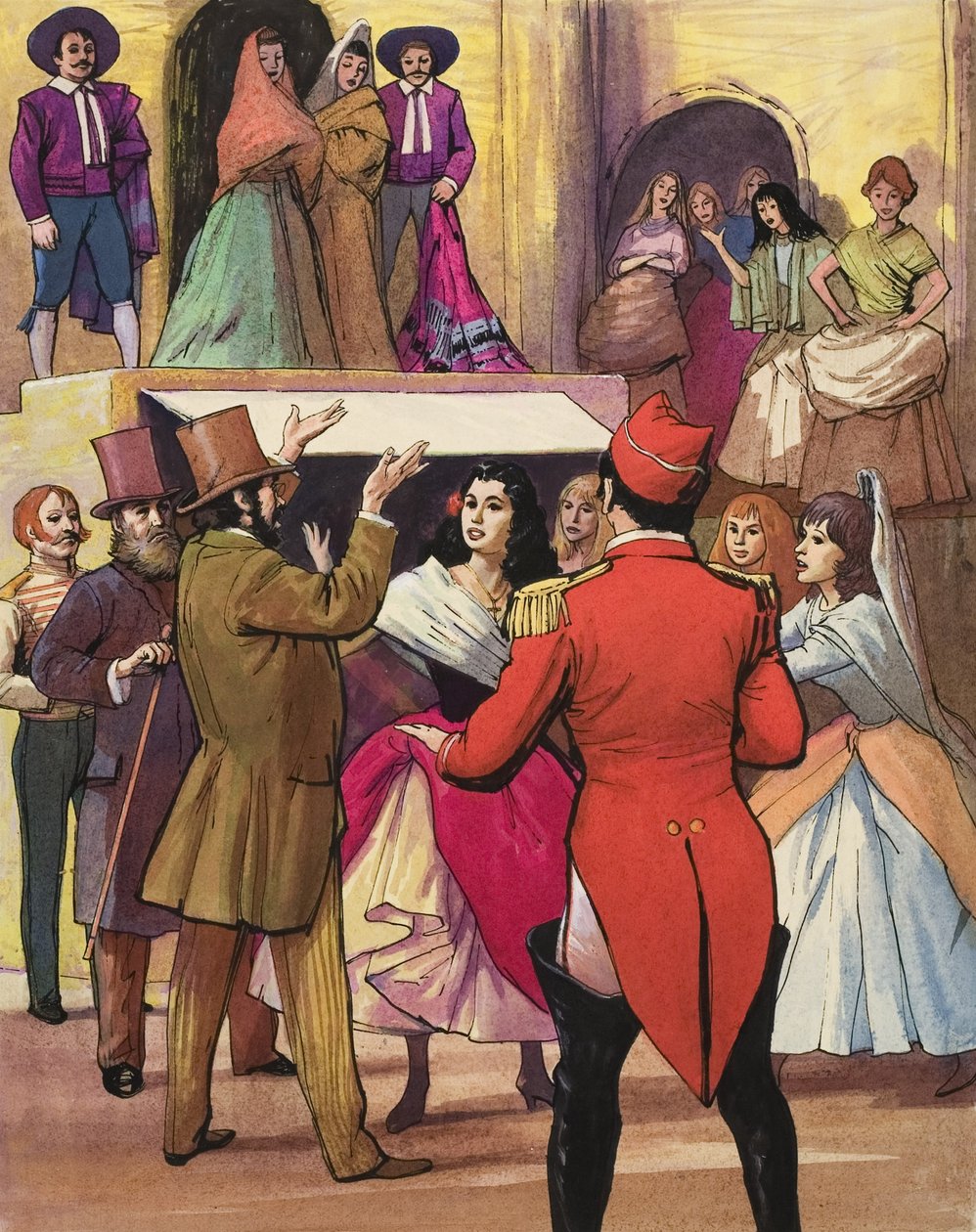 Repetition av en scen ur "Carmen" av Georges Bizet (1838-75) (gouache på papper) av Ralph Bruce