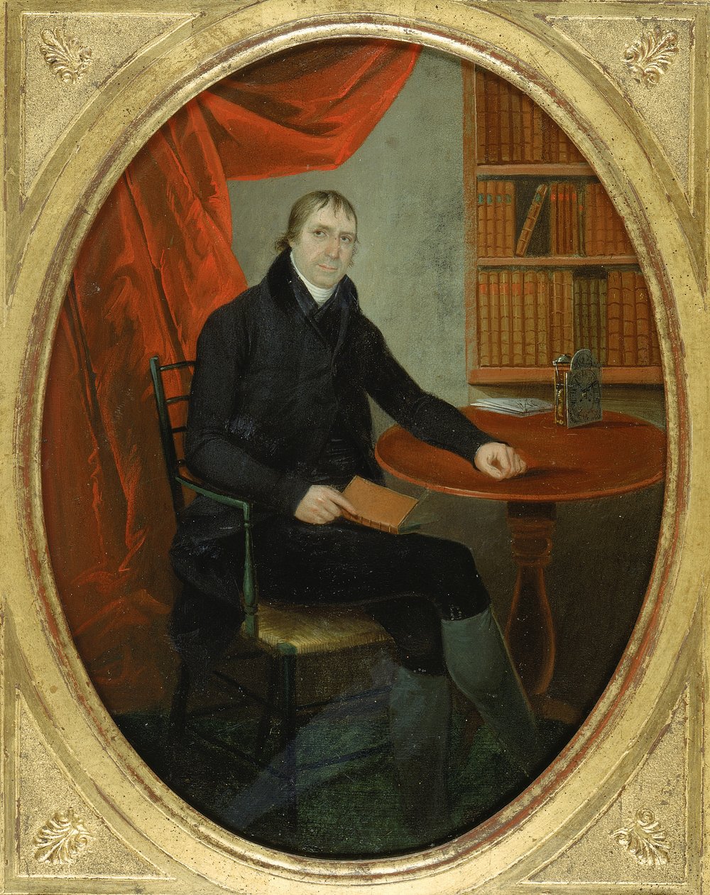Porträtt av en klockmakare i Connecticut, ca. 1800. av Ralph Earl