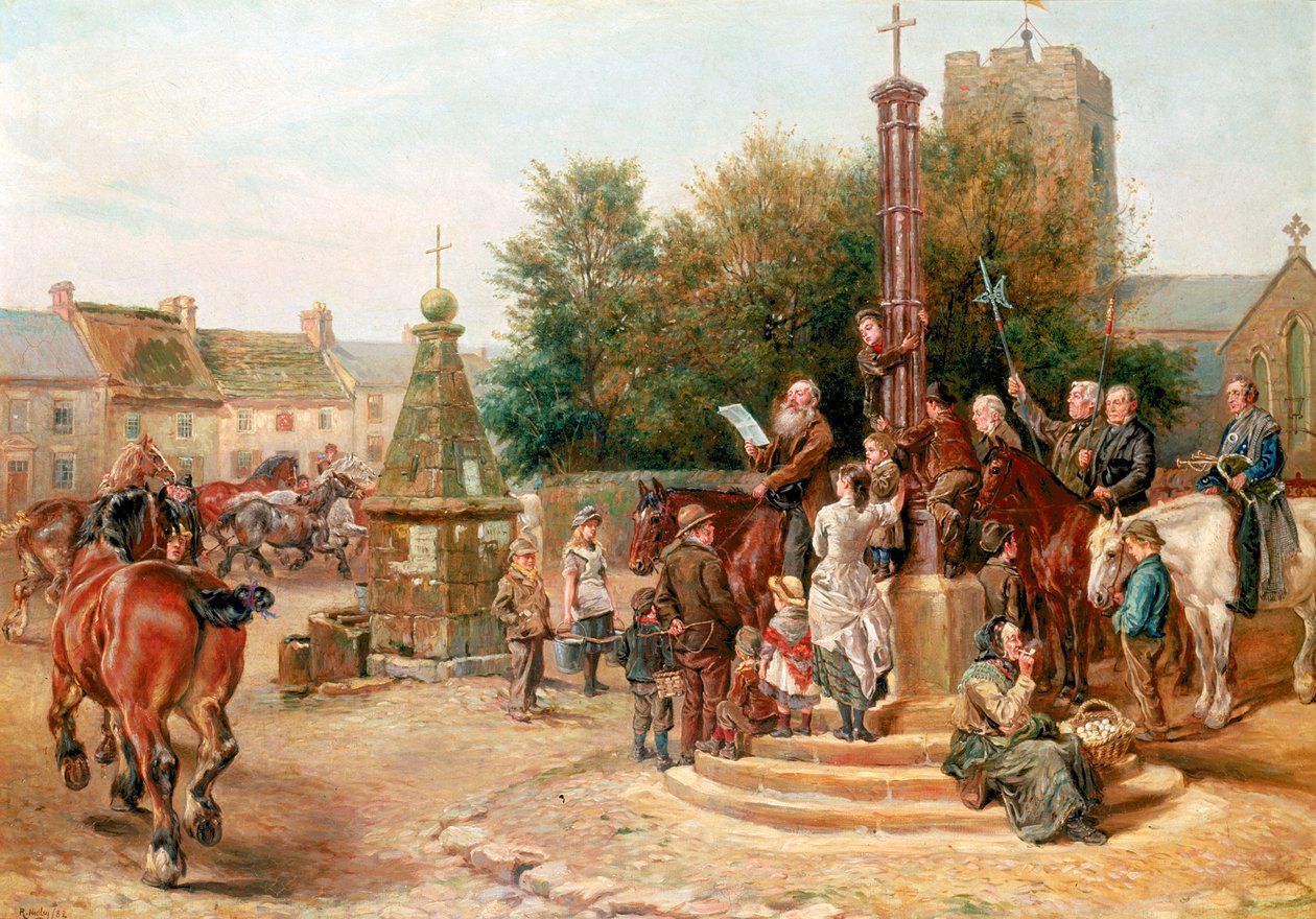 Proklamerar Stagshaw Fair i Corbridge av Ralph Hedley