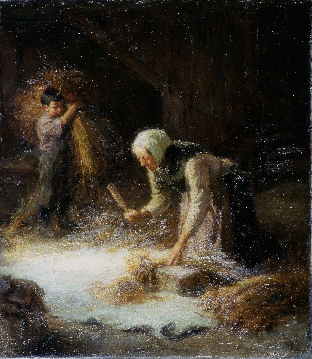 Tröskning av rensningen, 1899 av Ralph Hedley