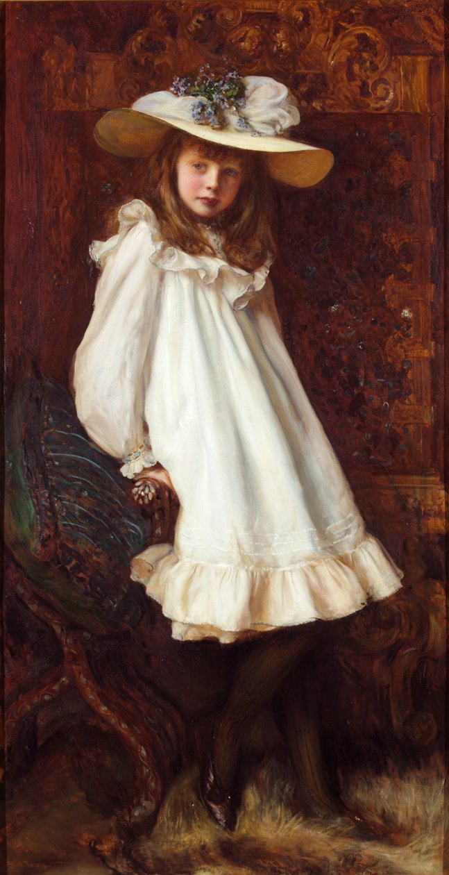 Porträtt av Lady Maud Cavendish (olja på duk) av Ralph Peacock