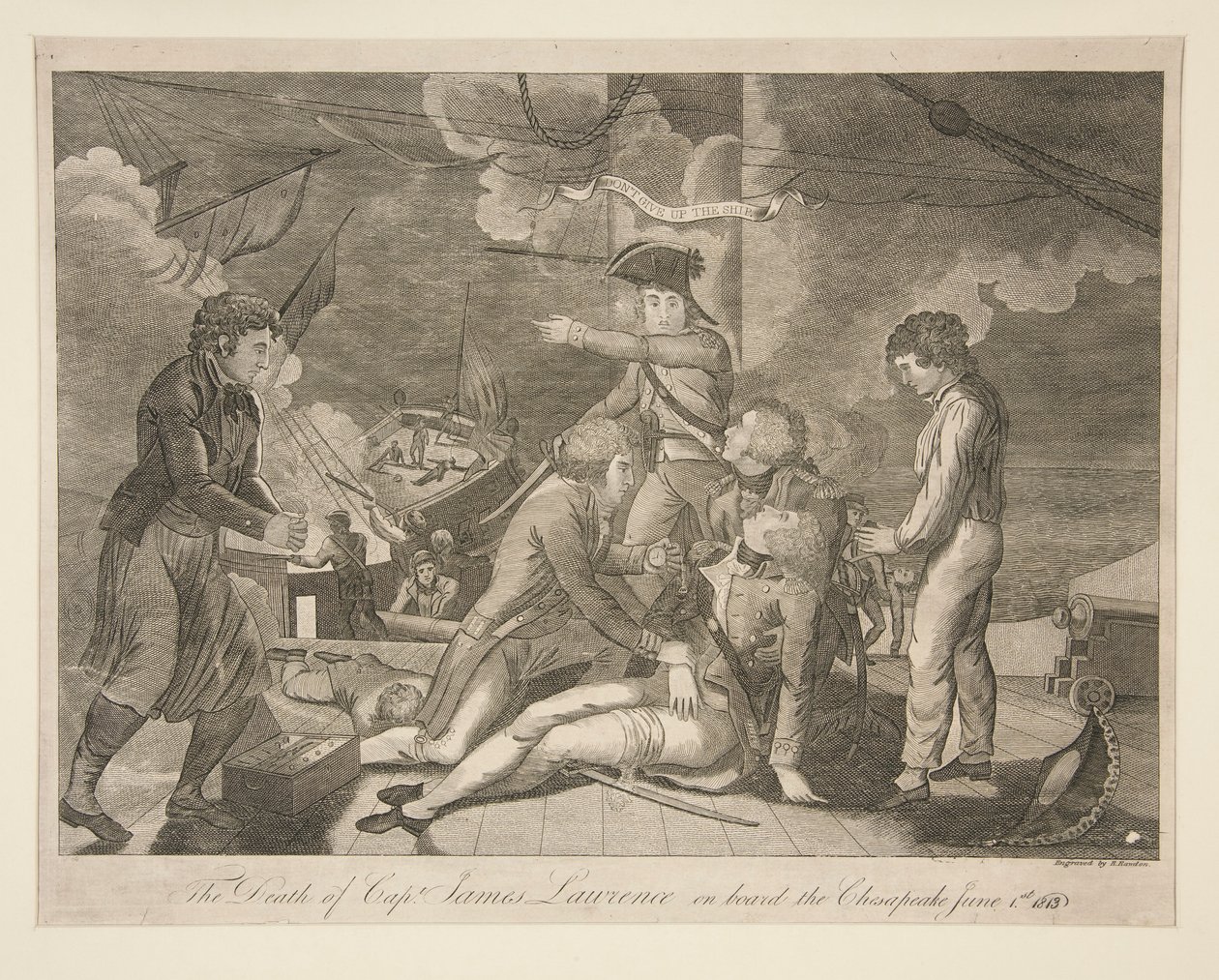 Kapten James Lawrences död ombord på Chesapeake, 1 juni 1813 av Ralph Rawdon