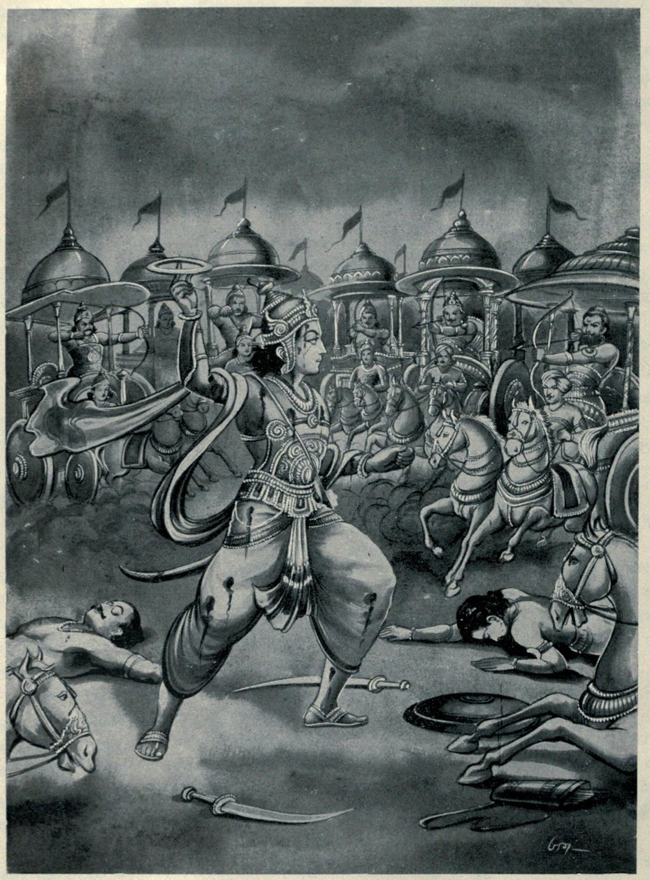 Abhimanyu Buttling ensam i Chakravyuh av Ramanarayanadatta astri