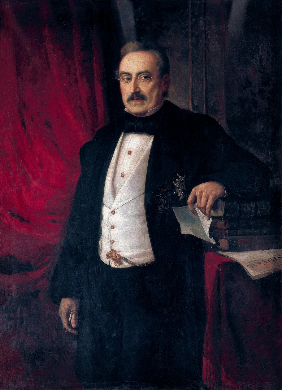 Porträtt av författaren och ekonomen Buenaventura Carlos Aribau (1798-1862) av Ramón Martí Alsina