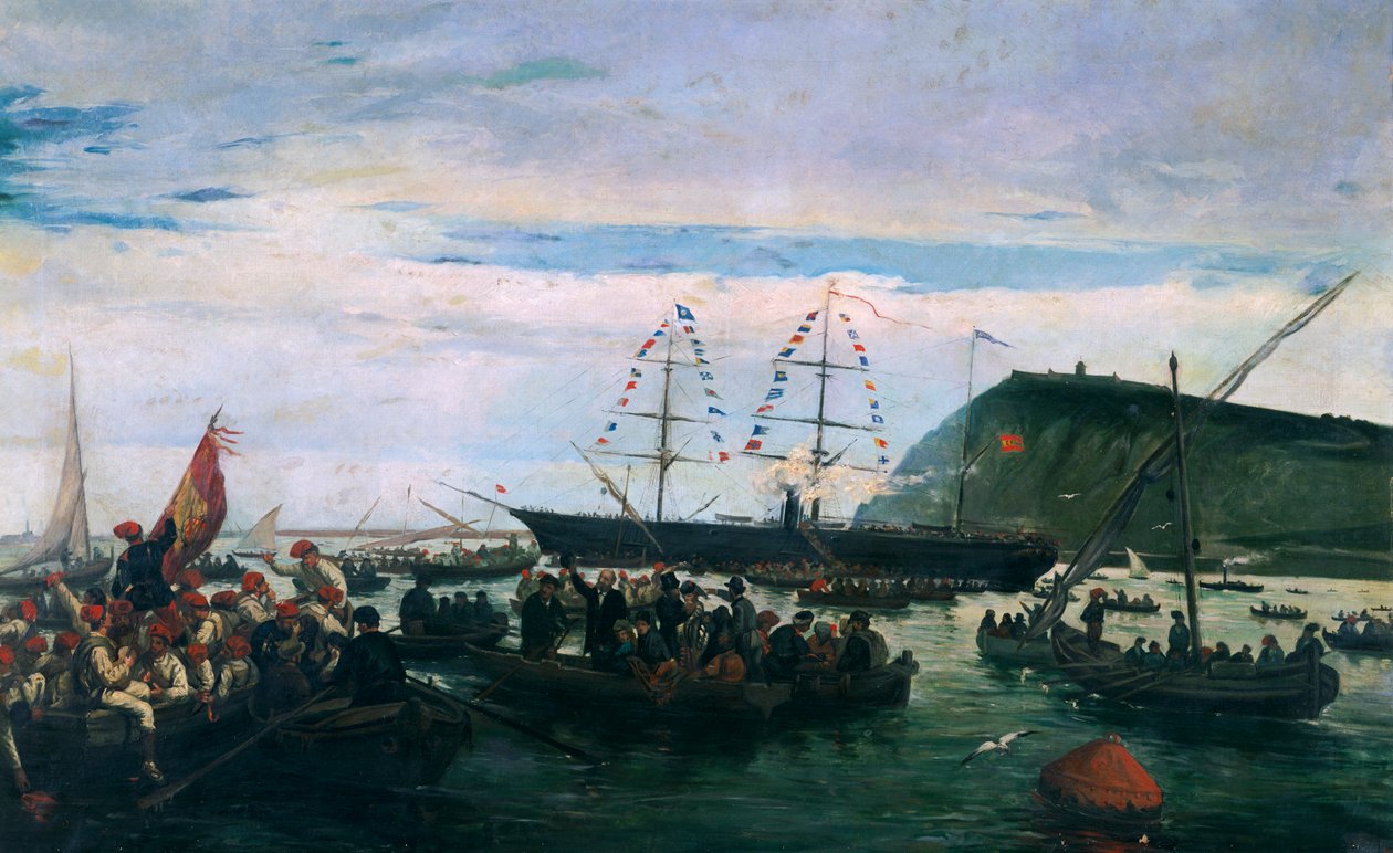 Katalanska volontärer gav sig in i kriget på Kuba 1870 av Ramón Padró y Pedret