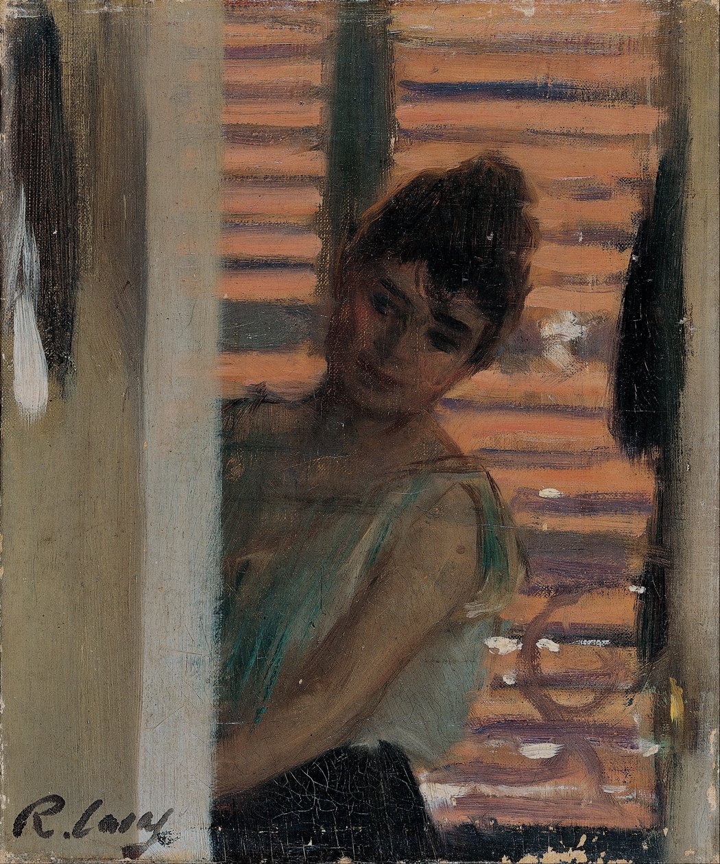 Kvinna mot en blind av Ramon Casas i Carbo