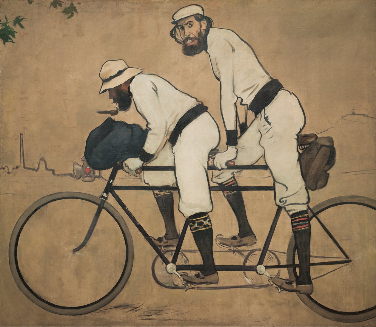 Ramon Casas och Pere Romeu på ett tandem av Ramon Casas i Carbo