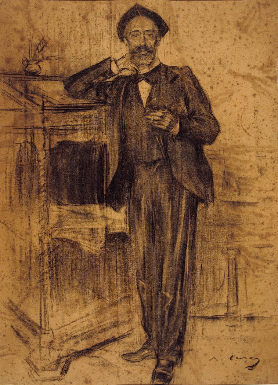 Porträtt av Ramon Casas bevarat på MNAC i Barcelona av Ramon Casas i Carbo