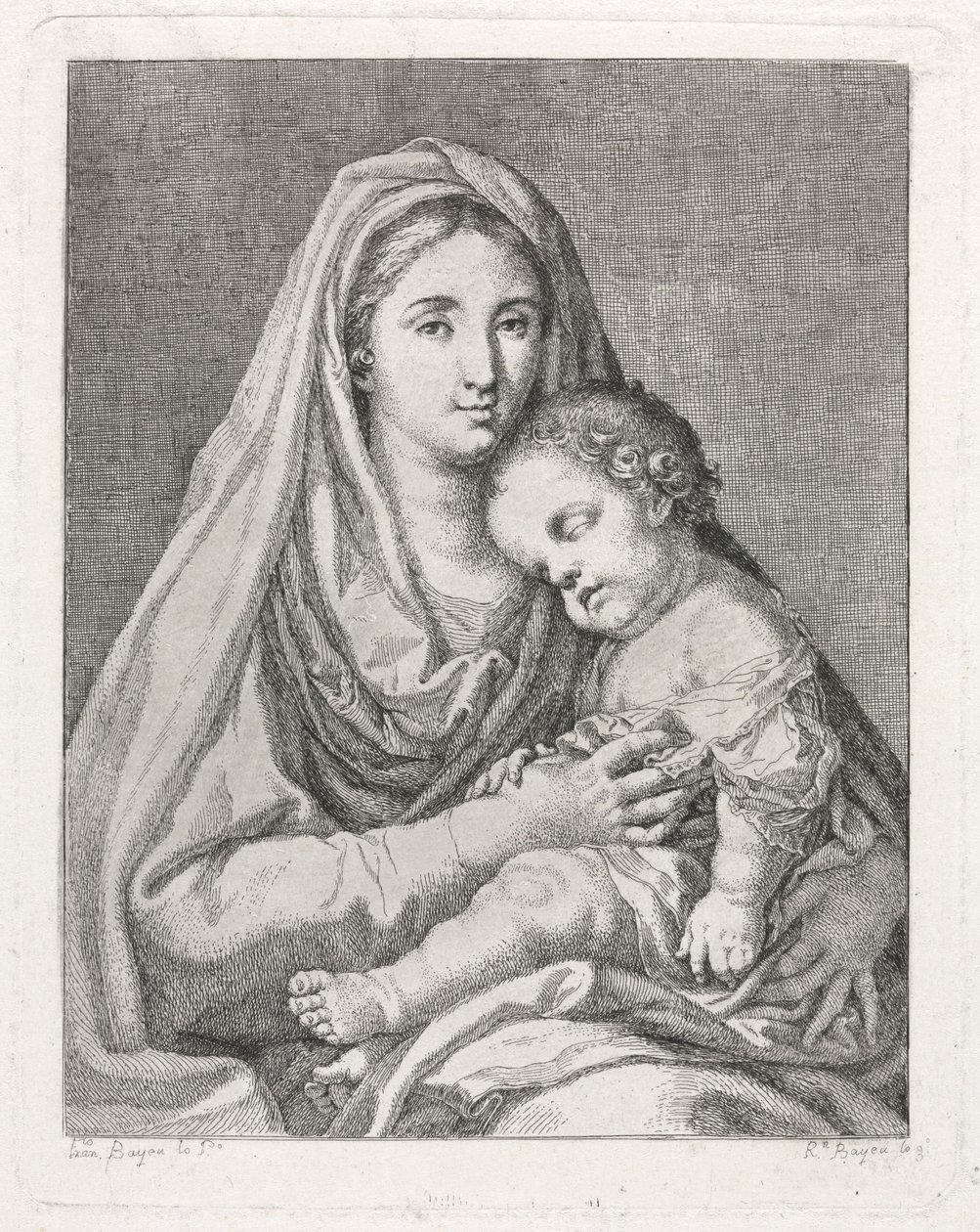 Madonna och barn efter Francisco Bayeu y Subias. av Ramon Bayeu y Subias