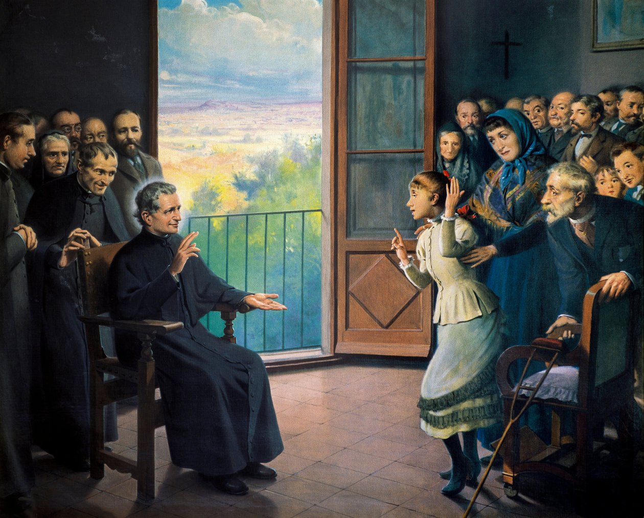 "" Saint John Bosco (Giovanni Bosco säger också Don Bosco-präst och italiensk pedagog (1815-1888) "" Målning av Ramon Bofarull (1800-talet) av Ramon Bofarull