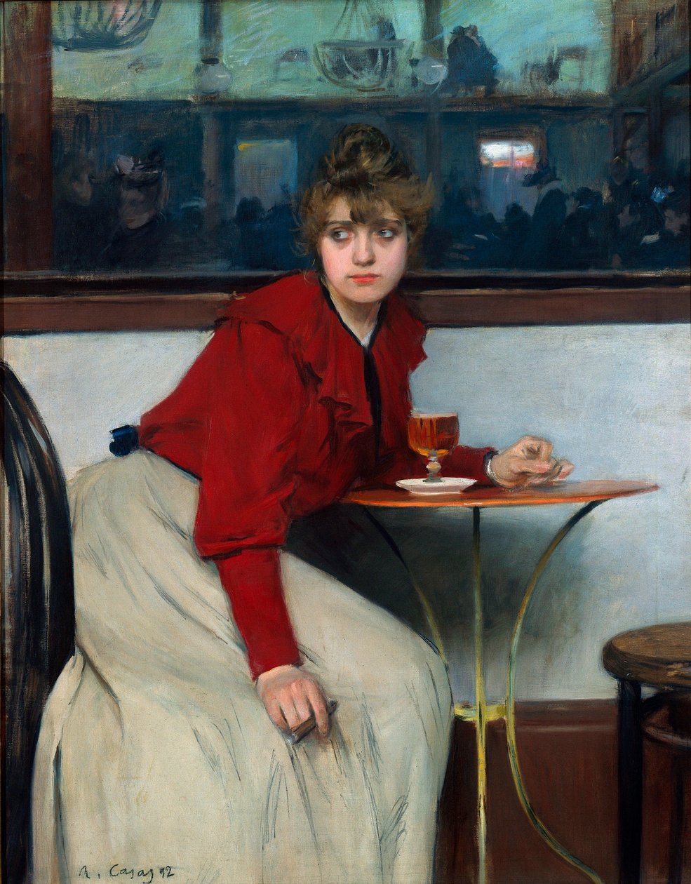 Vid Moulin de la Galette eller La Madeleine. Målning av Ramon Casas i Carbo (1866-1932) av Ramon Casas i Carbo