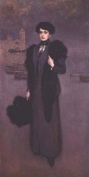 Porträtt av Dolores Vidal av Ramon Casas i Carbo