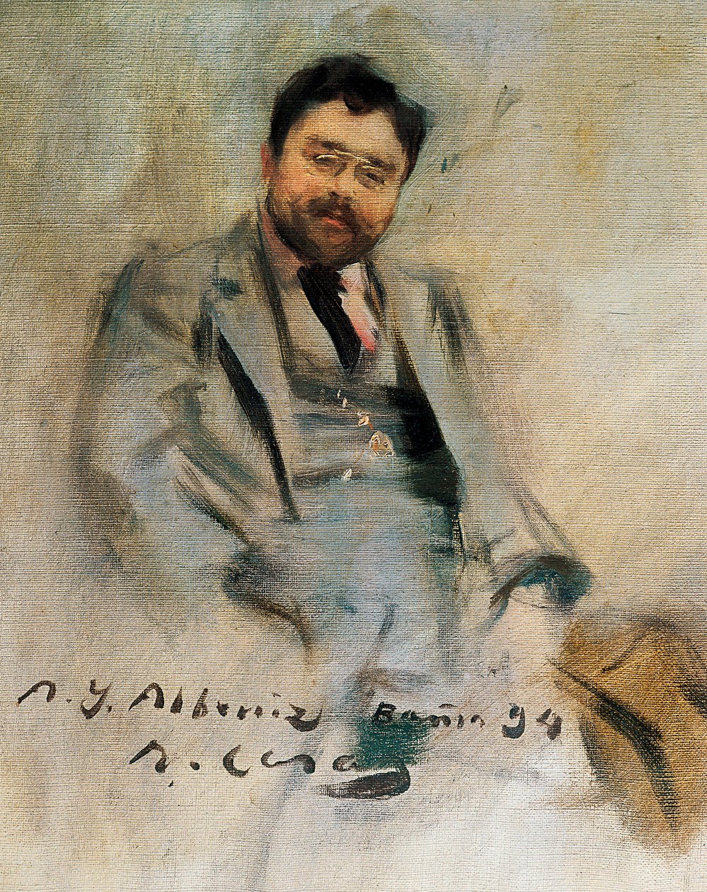 Porträtt av Isaac Albeniz vid 34 år (olja på duk) av Ramon Casas i Carbo