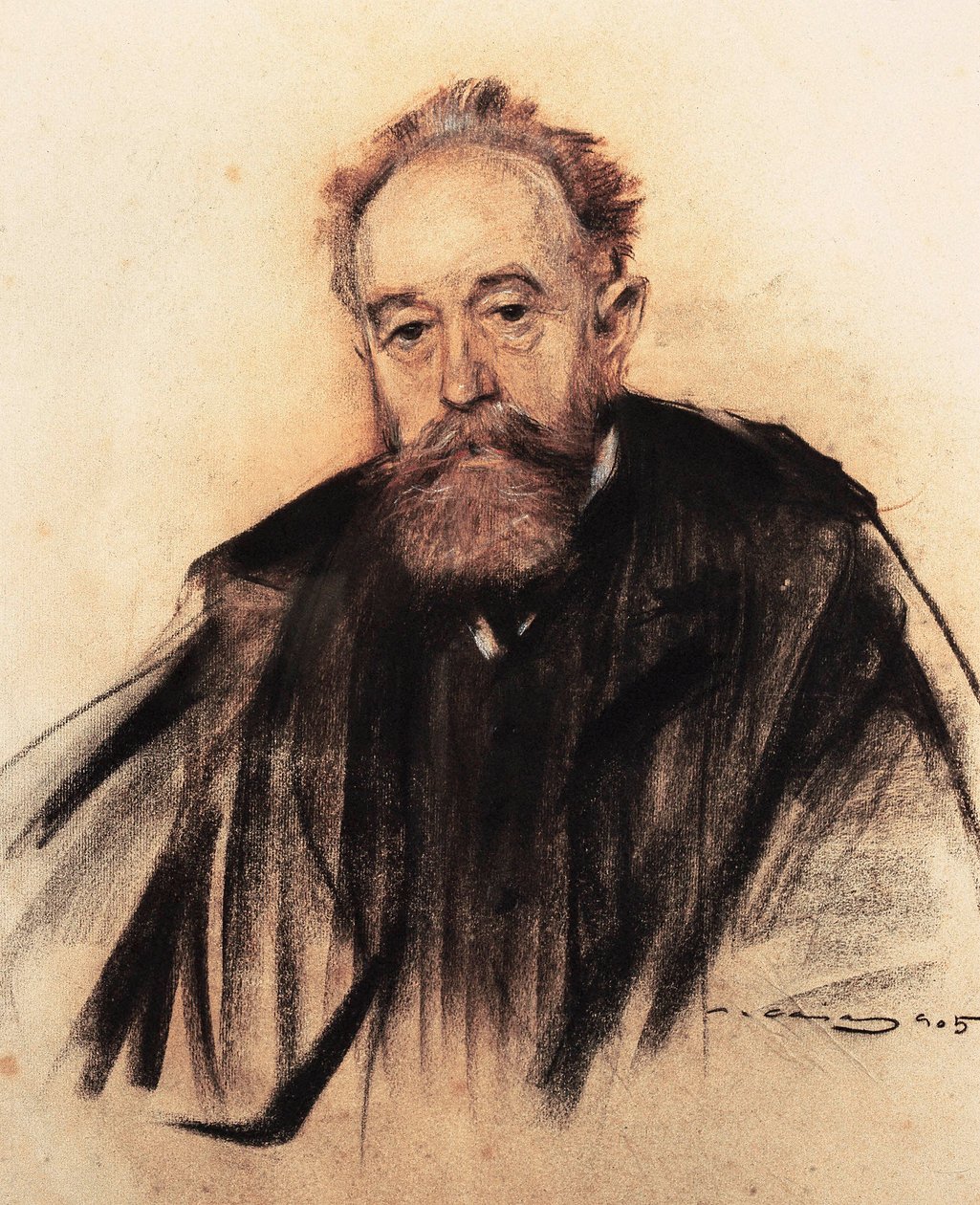 Porträtt av den spanske målaren och politikern Aureliano de Beruete (1845-1912) av Ramon Casas i Carbo