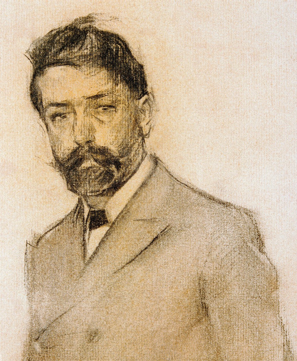Porträtt av målaren Lluis Graner (1863-1929), detalj av Ramon Casas i Carbo