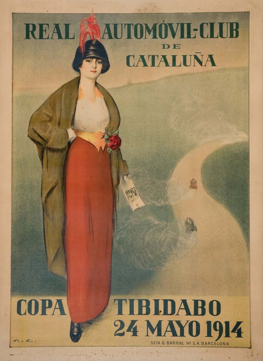 Affisch Royal Automobile Club of Catalonia av Ramon Casas i Carbo