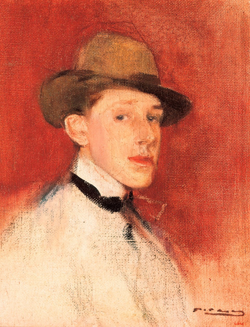 Studera för ett porträtt av kung Alfonso XIII (eller Alphonse de Bourbon) (1886-1941), detalj av Ramon Casas i Carbo