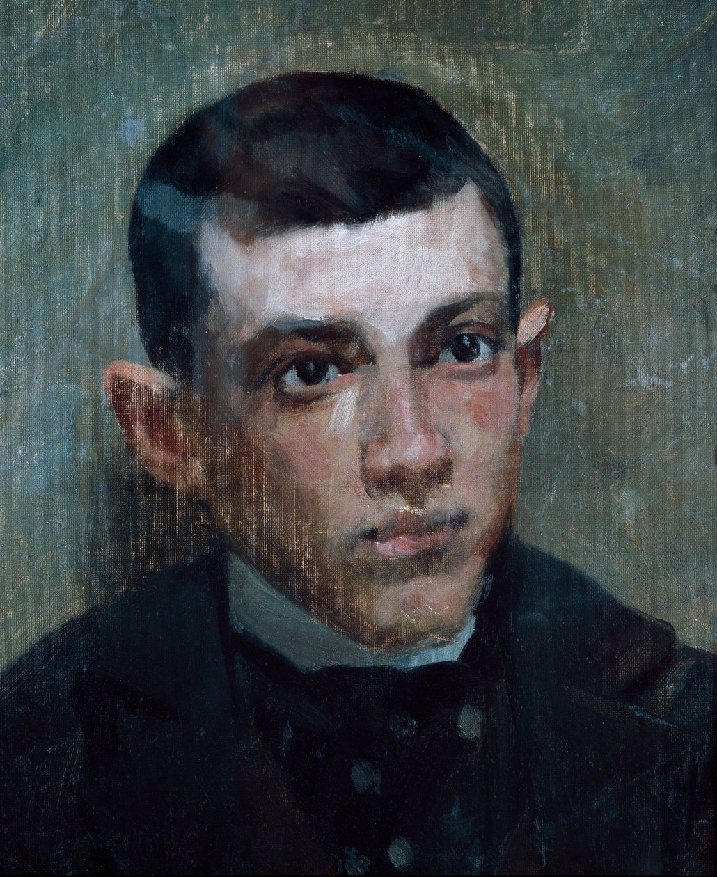 Porträtt av målaren Pablo Picasso (1881-1973) (olja på duk) av Ramon Riu I Doria
