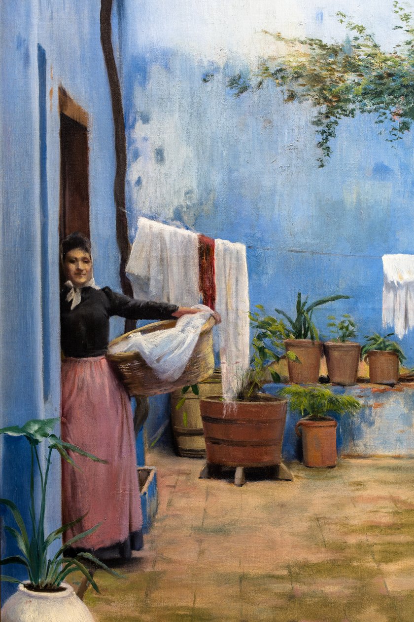 Den blå uteplatsen av Ramon and Rusinol Santiago (1861 1932) Casas