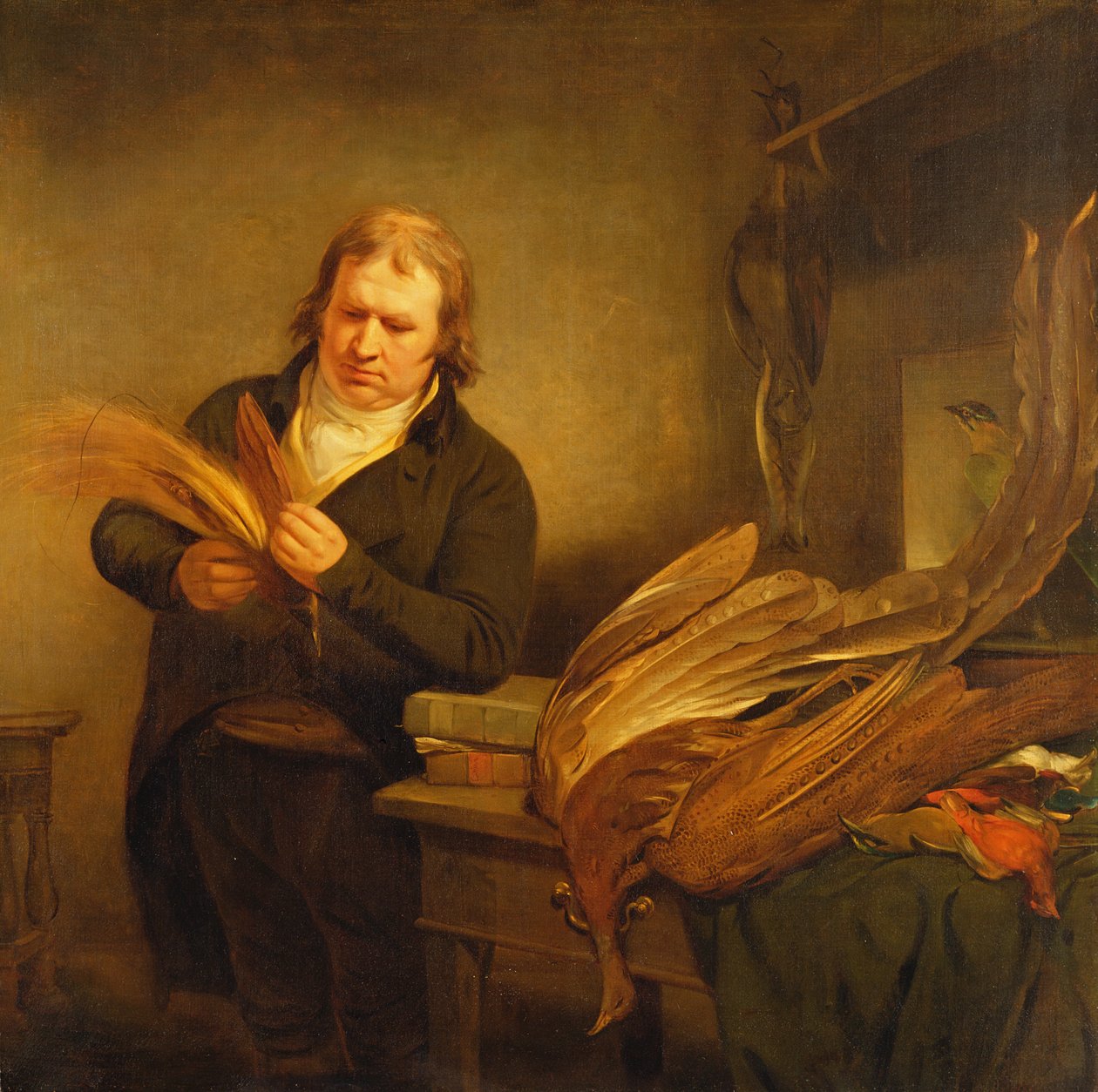 En ornitolog, troligen Mr. Thomson, djur- och fågelskyddare vid Leverian och British Museum, 1802 av Ramsay Richard Reinagle