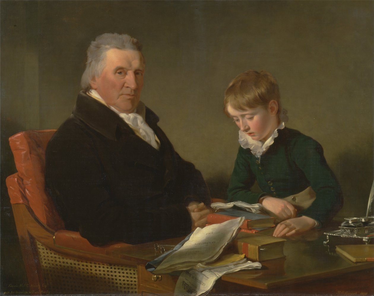 Francis Noel Clarke Mundy and His Grandson, William Mundy (1809) av Ramsay Richard Reinagle