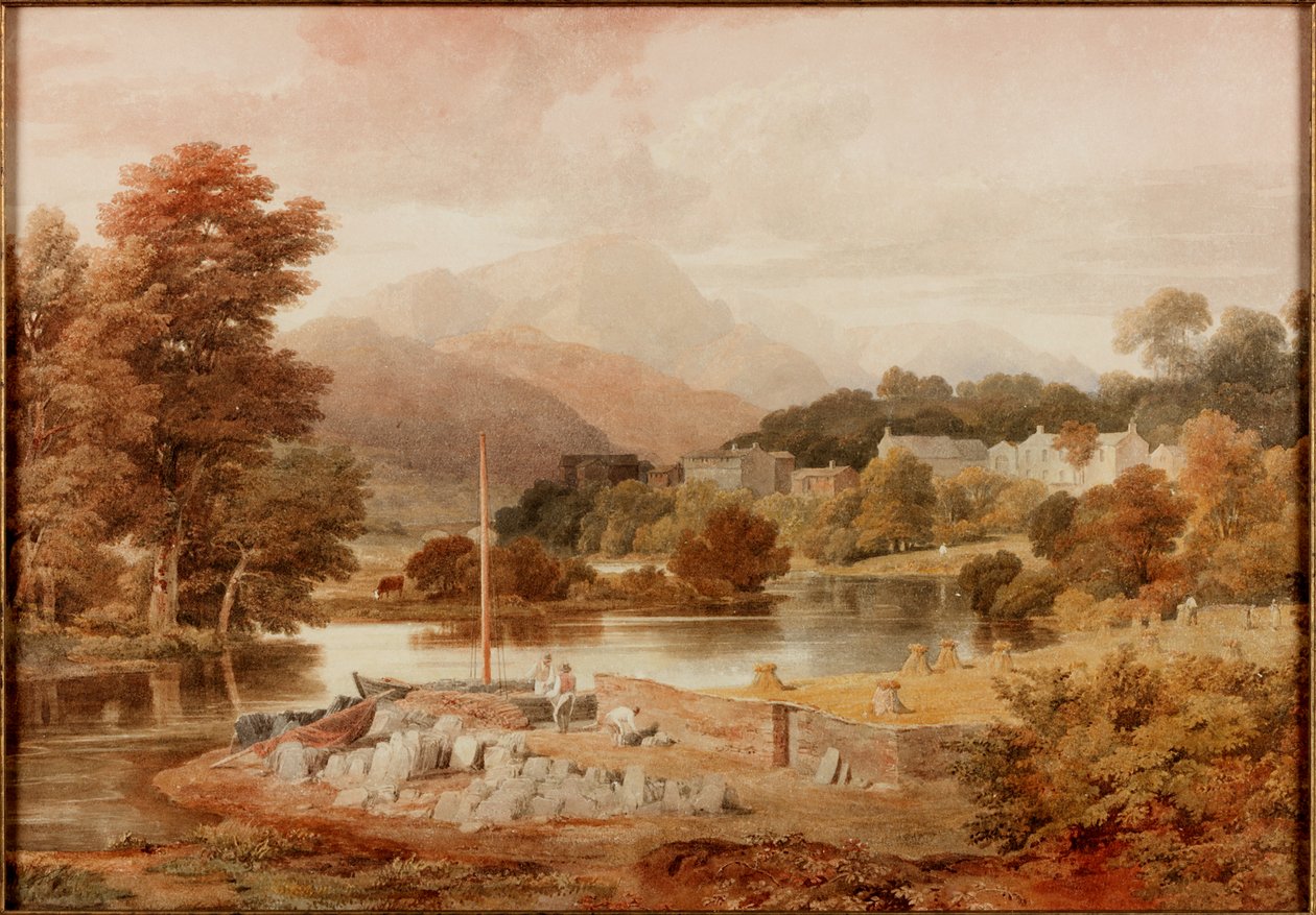 A Slate Wharf, Brathay av Ramsay Richard Reinagle