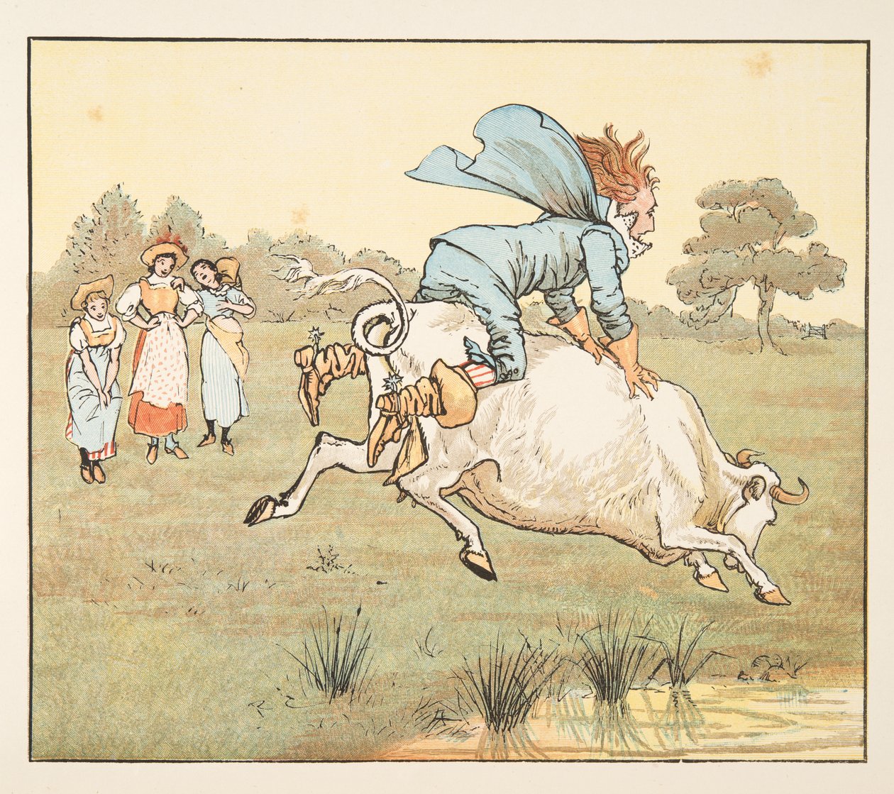 "Ingen frågade dig, sir!" sa hon från The Hey Diddle Diddle Picture Book, pub.1882 av Randolph Caldecott