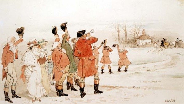 Att säga hejdå till bruden, akvarell av Randolph Caldecott