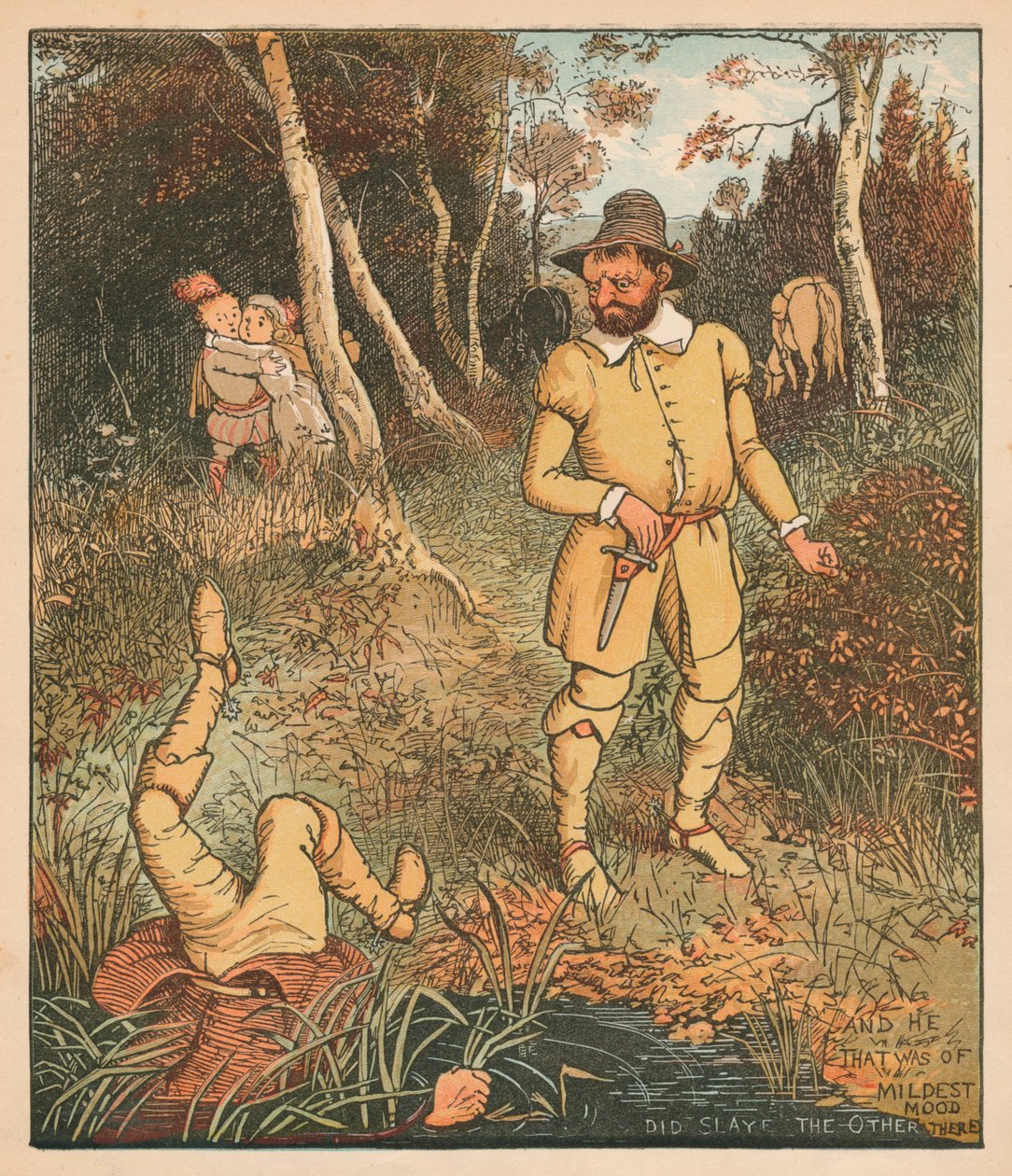 Och han som var av mildaste humöret dräpte den andra där, c1880. av Randolph Caldecott