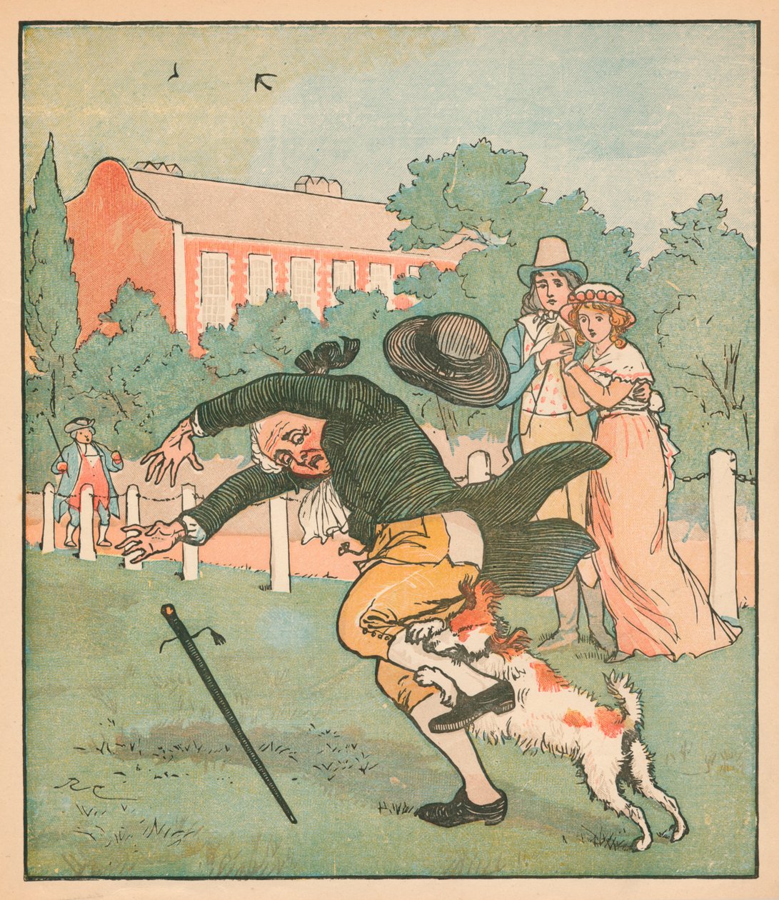 God man från Islington biten av hunden, c1879. av Randolph Caldecott