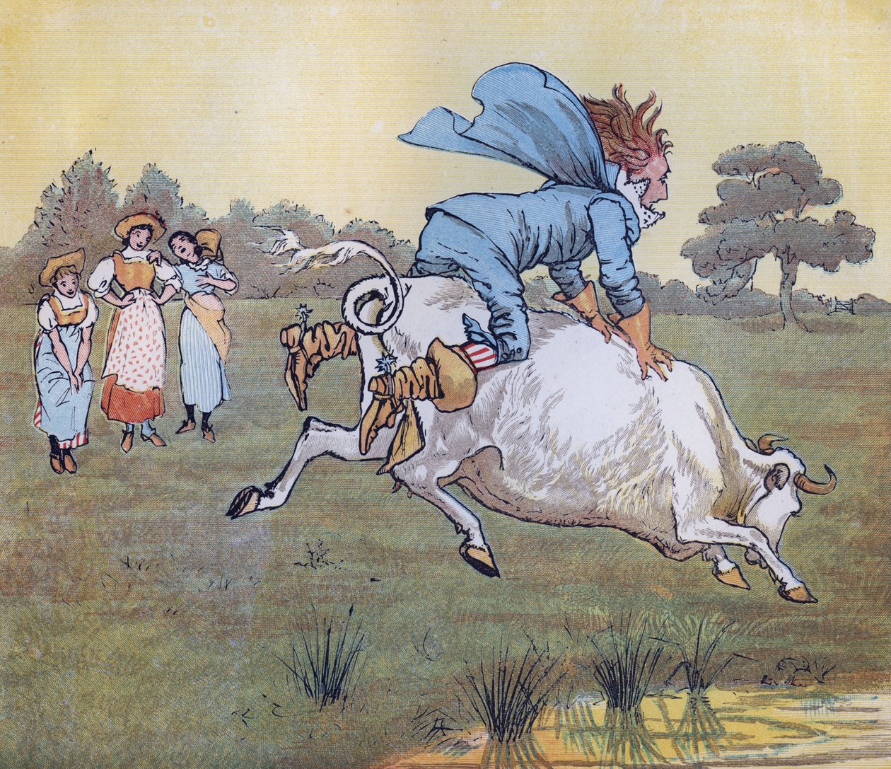 Ingen frågade dig, sir, sa hon. Illustration av Randolph Caldecott för Nursery Rhyme 