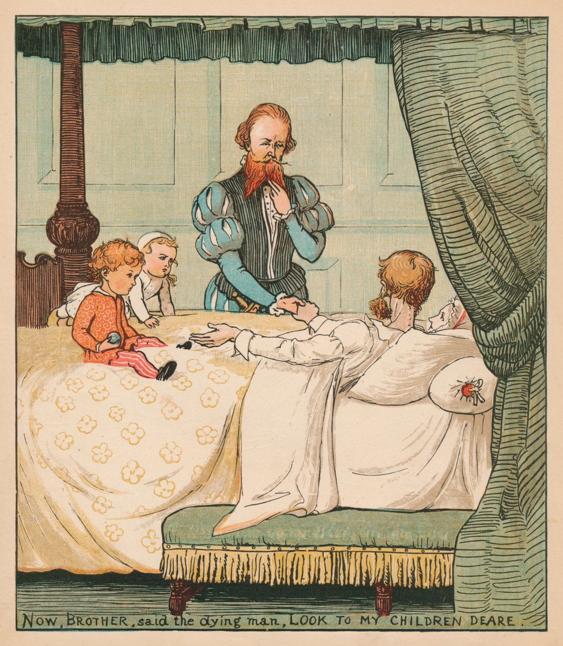 Nu, bror, sa den döende mannen, Se till mina kära barn, c1878. av Randolph Caldecott