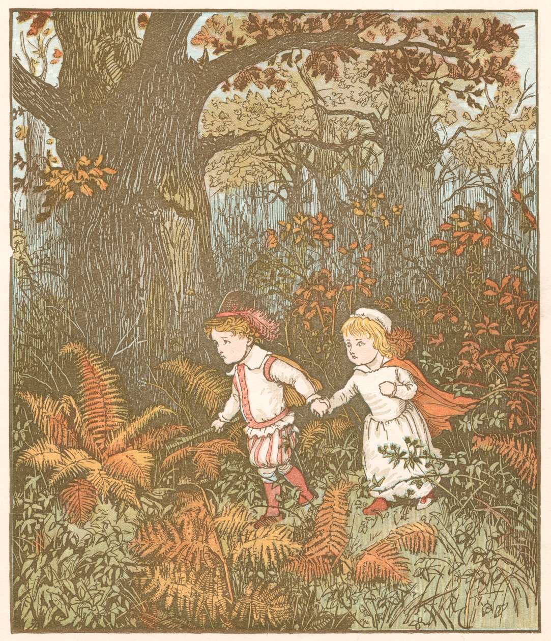 Scen från The Babes Children in the Wood, 1878 av Randolph Caldecott