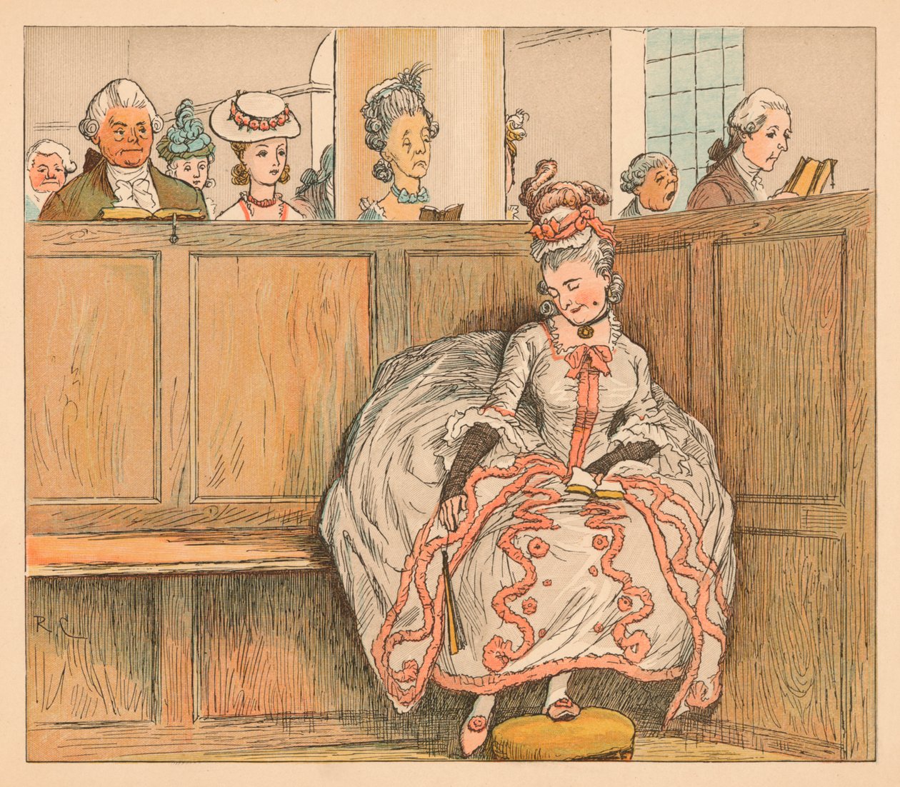Hon slumrade aldrig i sin bänk, c1885, 1934. av Randolph Caldecott