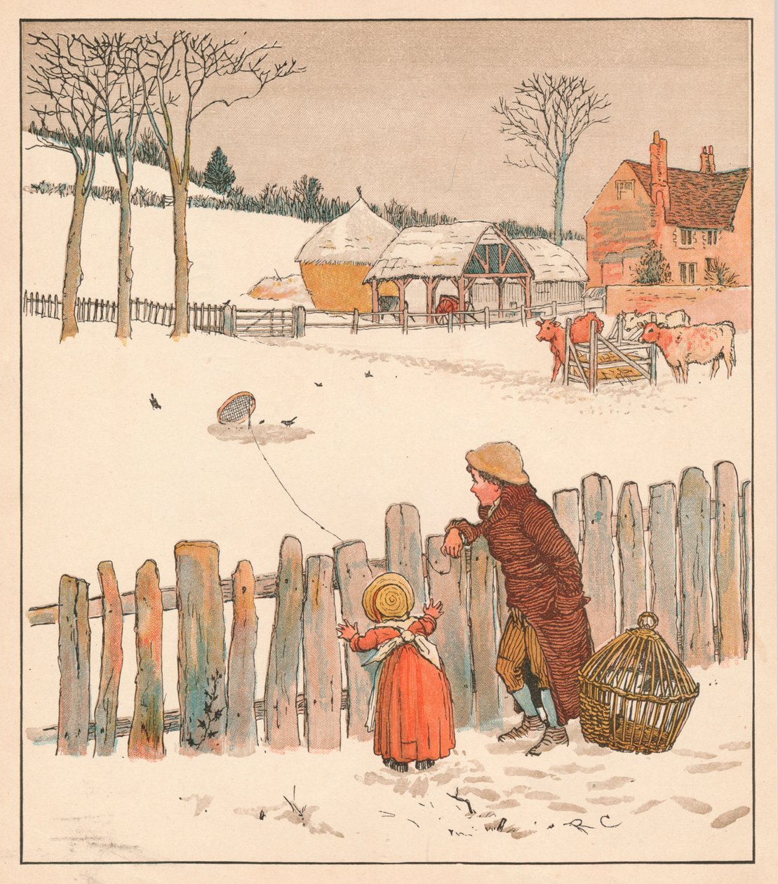 Fågelfällan, mitten av slutet av 1800-talet. av Randolph Caldecott