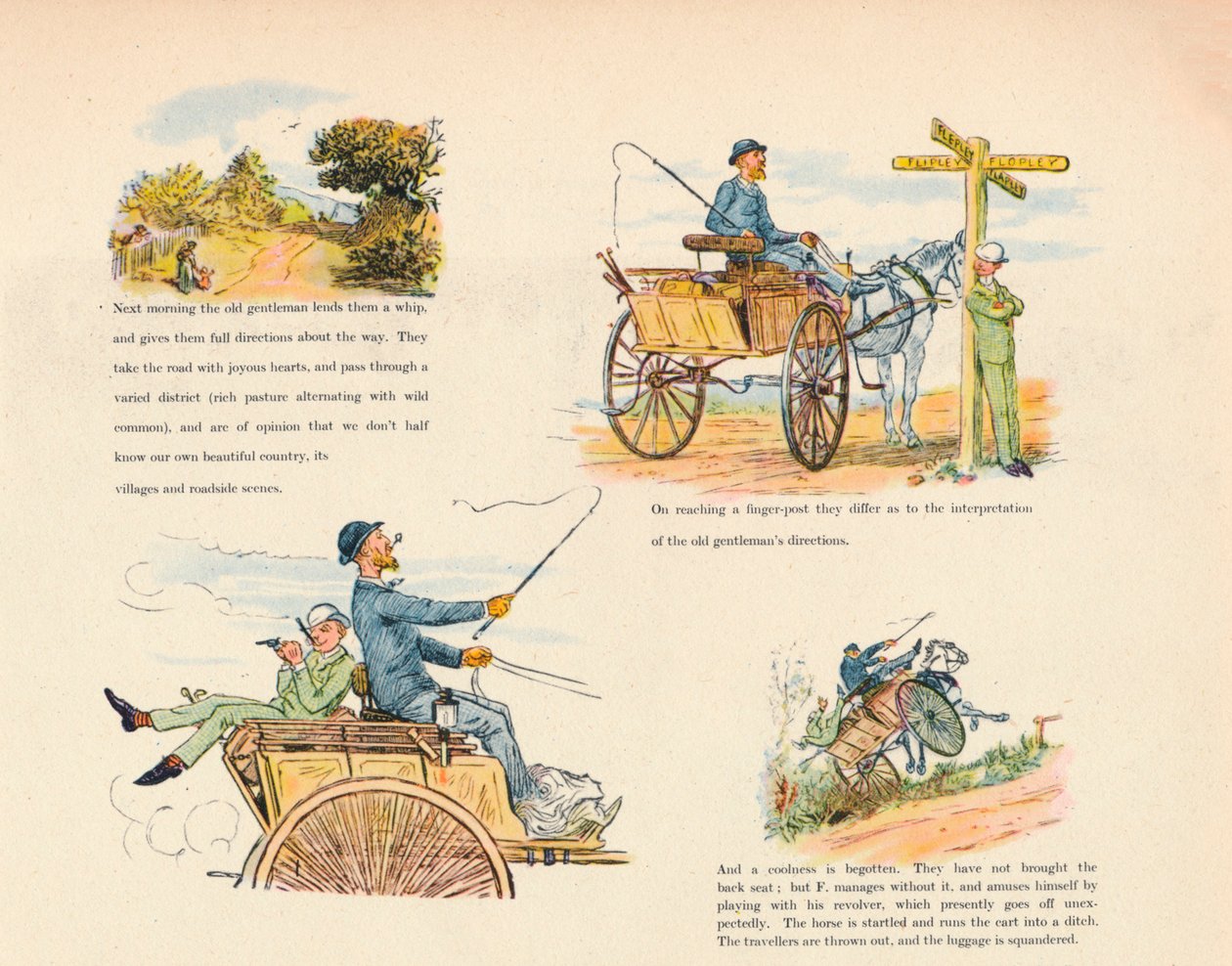 En hundvagns konstiga äventyr, 1888, 1946 av Randolph Caldecott