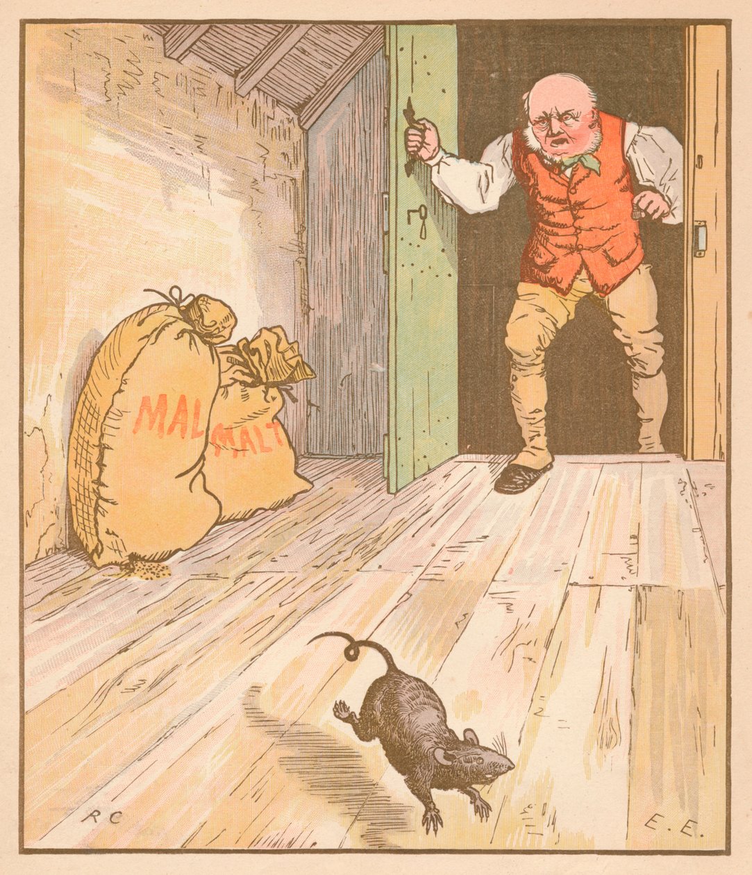 Råttan åt malten..., c1878. av Randolph Caldecott