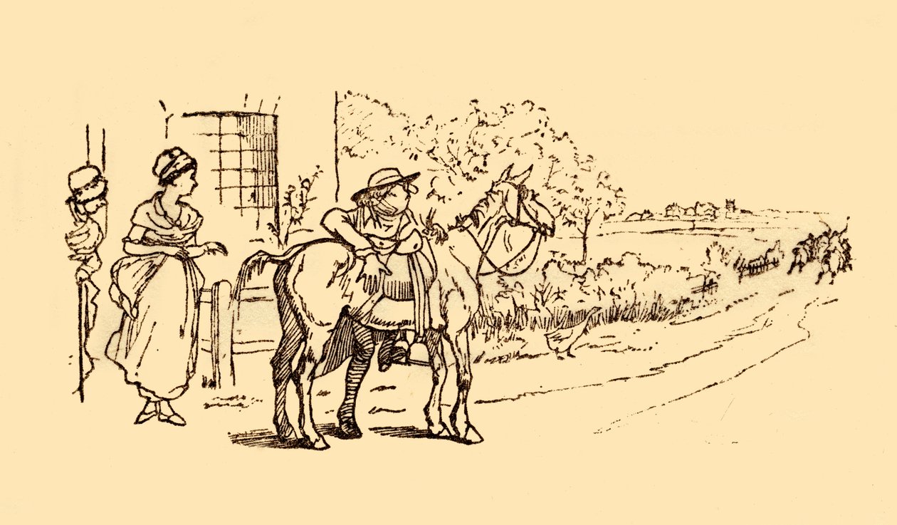 Bybor tittar på ton och gråter, 1878, c1918. av Randolph Caldecott
