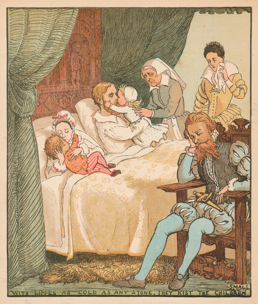 Med Lippes så kall som vilken sten som helst, Kist They Kist The Children Small, c1878. av Randolph Caldecott